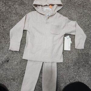 Stylish Beige Hoodie and Pants Set